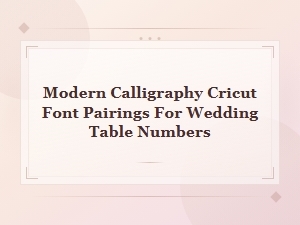 Modern Calligraphy Cricut Font Pairings for Wedding Table Numbers